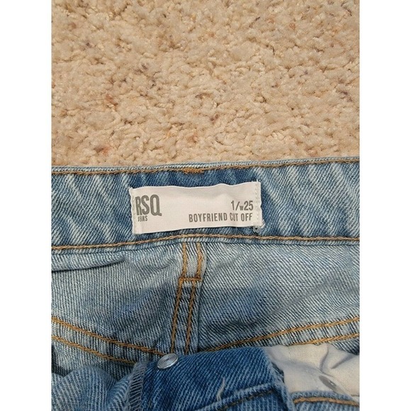 RSQ Jean Shorts 1/w25 button fly boyfriend Cut Off Distressed - Picture 4 of 5
